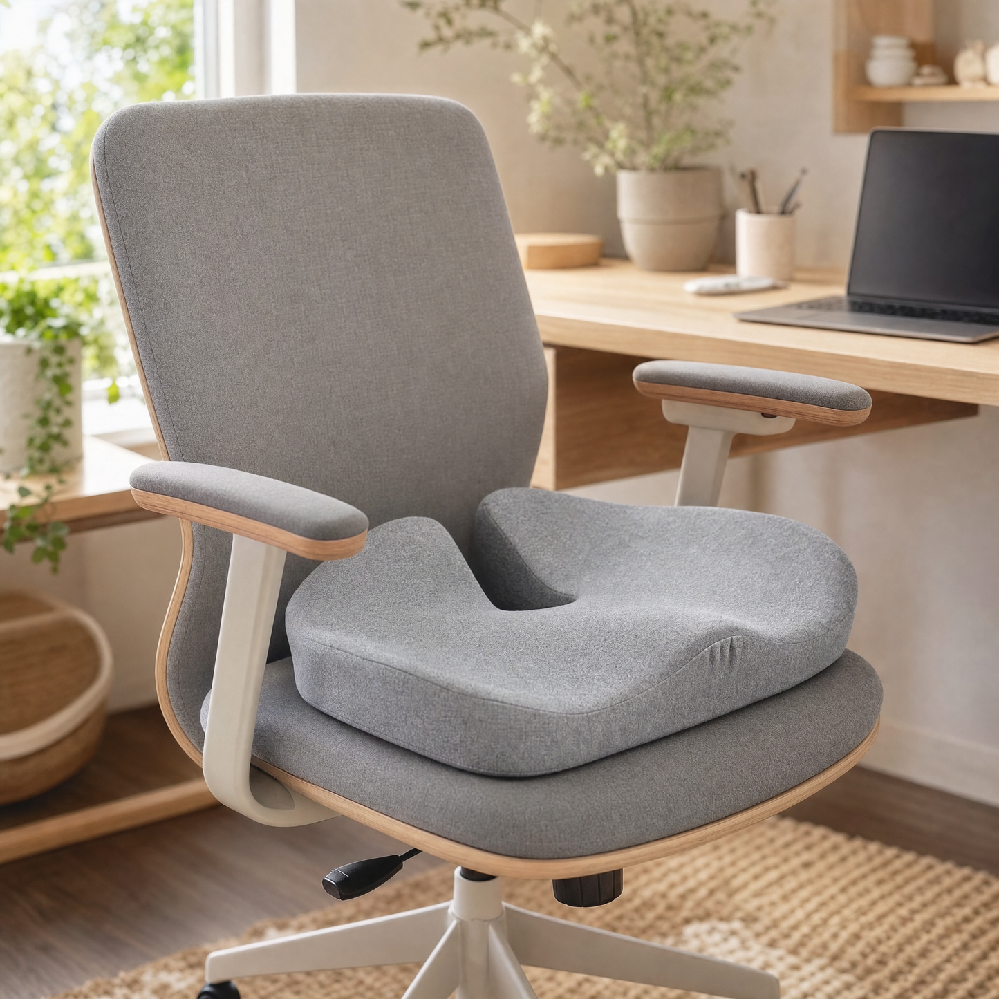 VESU Orthopedic Seat Cushion on an office chair